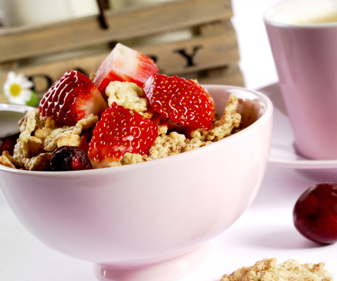 Screenshot №1 pro téma Tasty eco breakfast with muesli 480x400