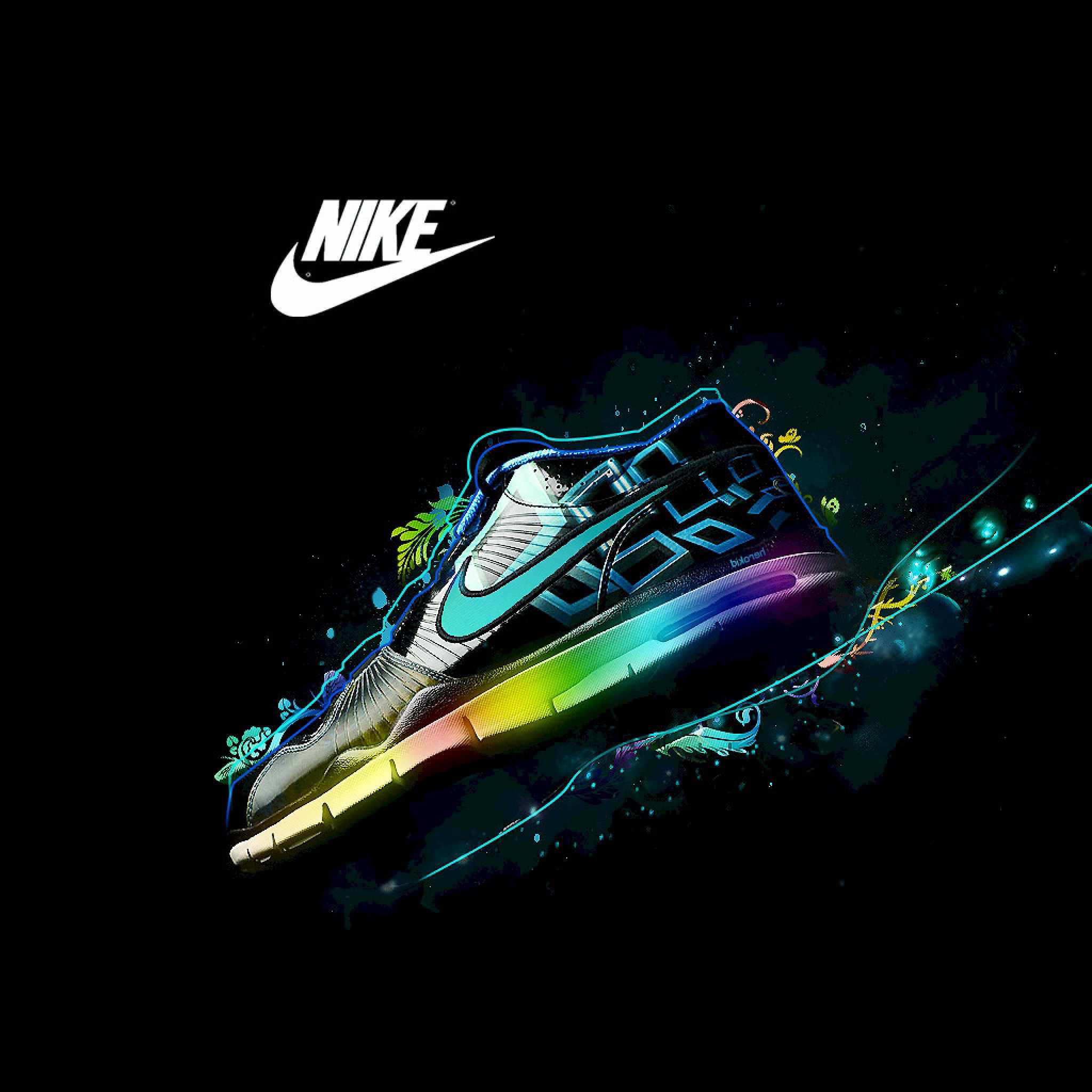 Обои Nike Logo and Nike Air Shoes 2048x2048