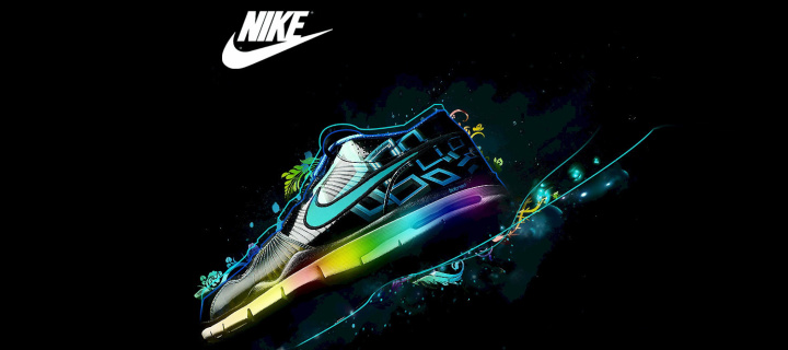 Das Nike Logo and Nike Air Shoes Wallpaper 720x320