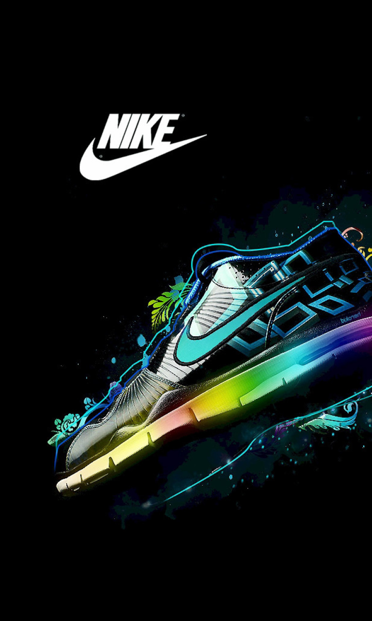 Обои Nike Logo and Nike Air Shoes 768x1280