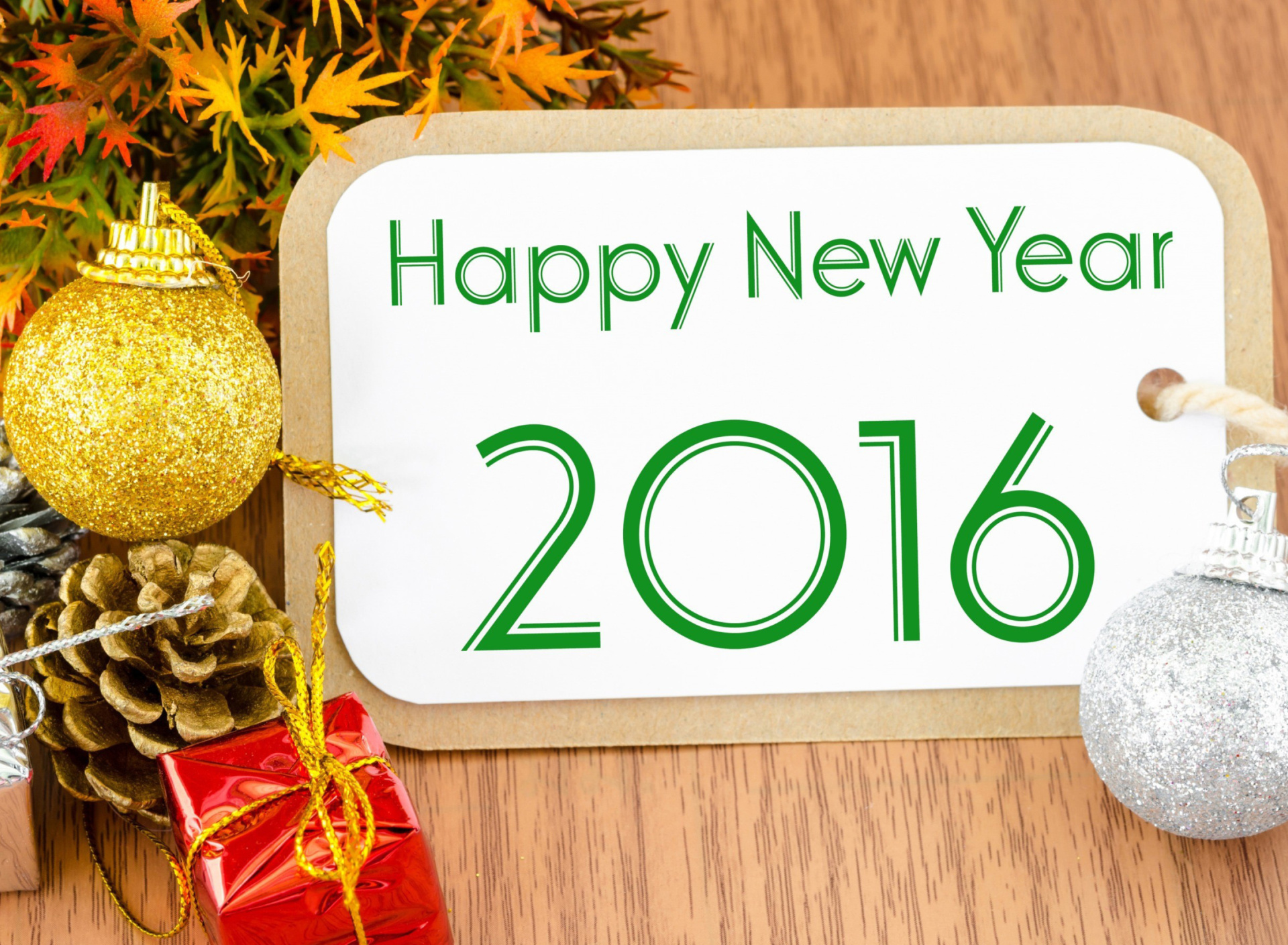Happy New Year 2016 Card wallpaper 1920x1408