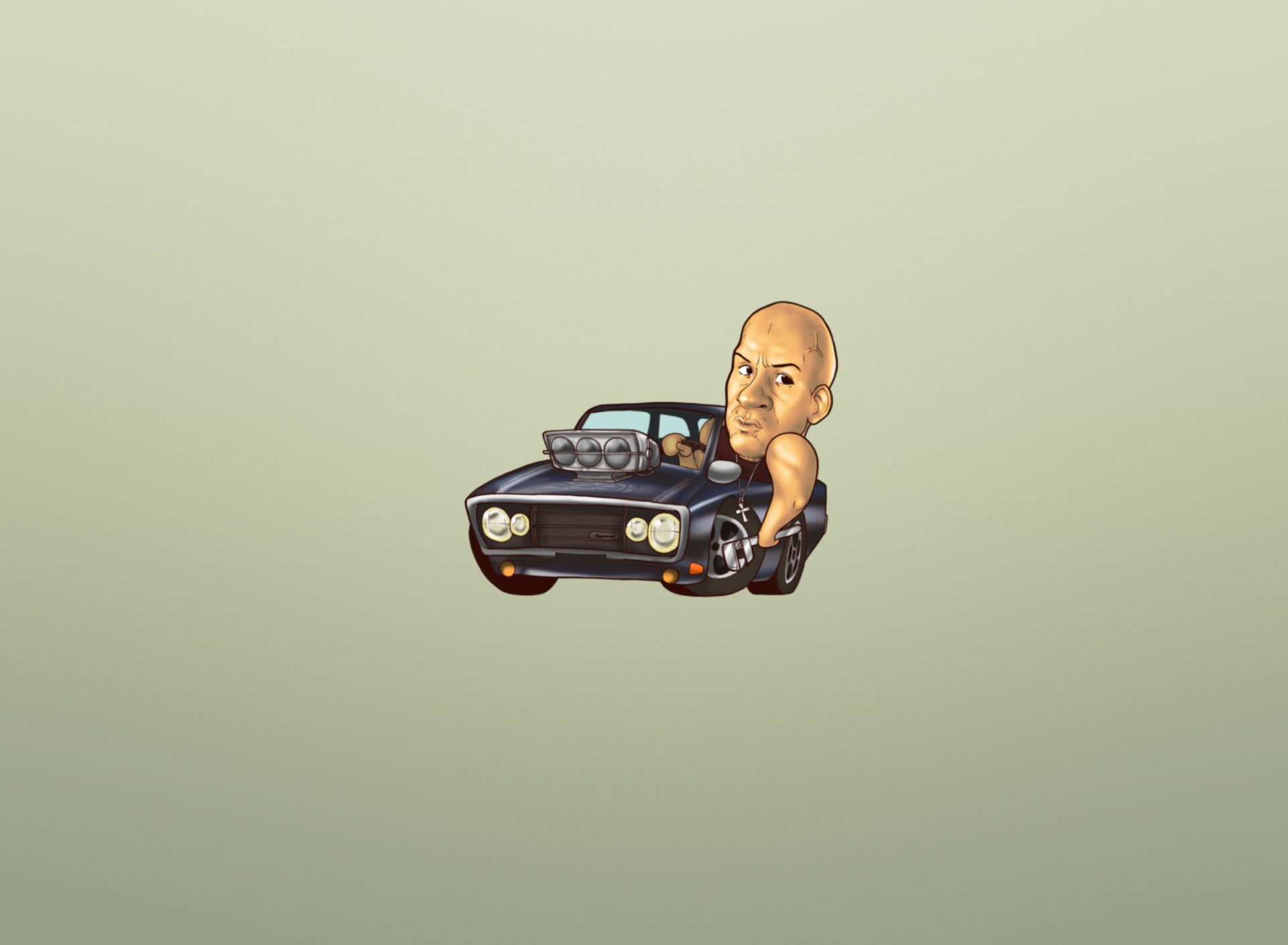 Обои Vin Diesel Illustration 1920x1408