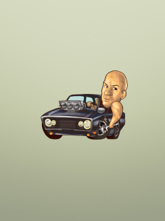 Das Vin Diesel Illustration Wallpaper 240x320