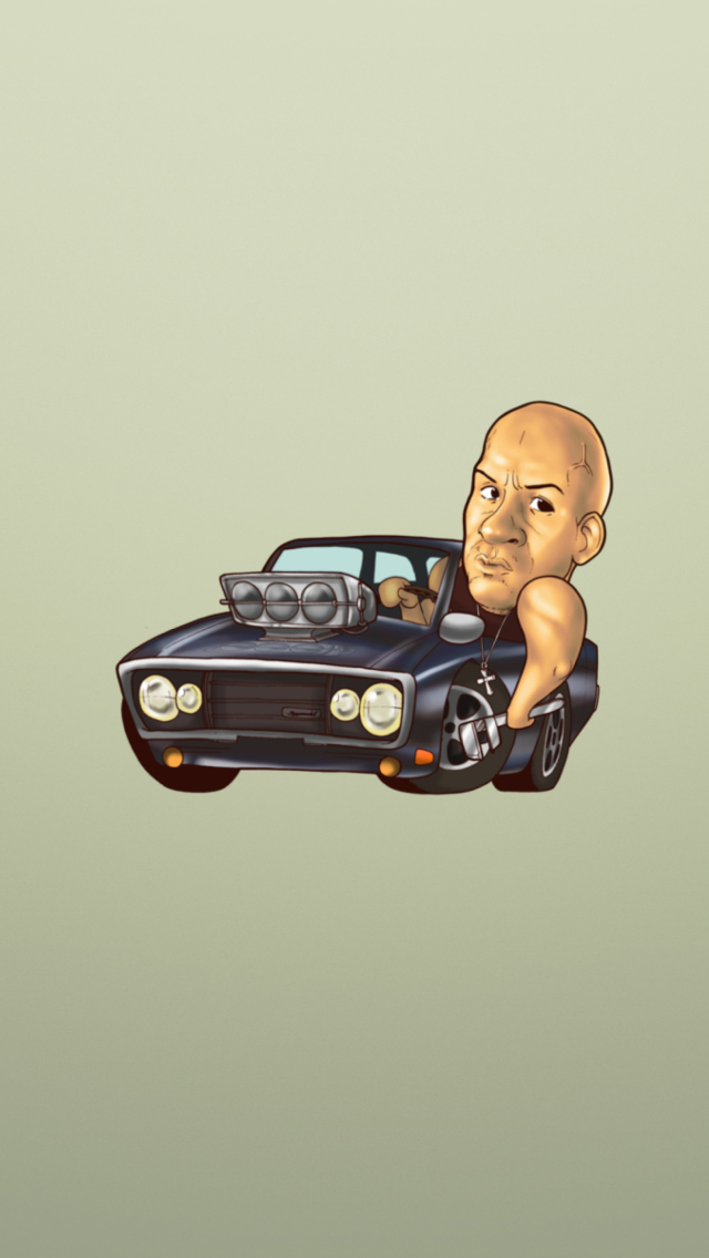 Vin Diesel Illustration wallpaper 640x1136