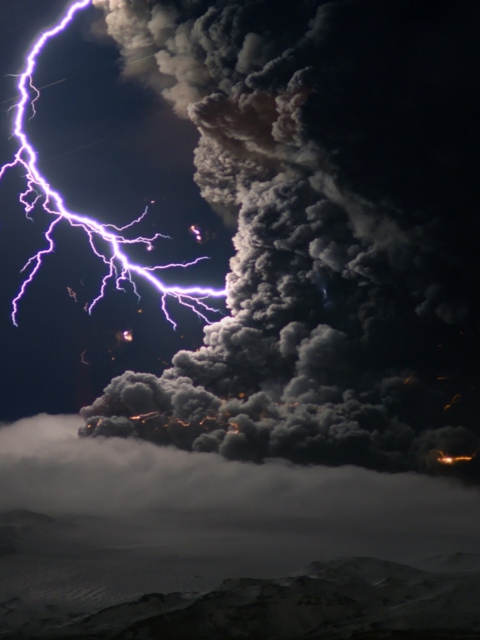 Lightning Behind Dark Clouds screenshot #1 480x640