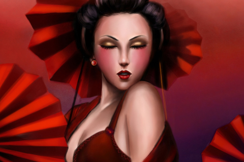 Geisha wallpaper 480x320