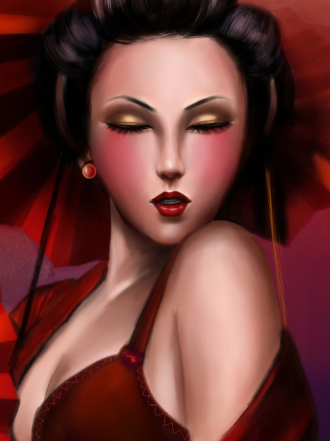 Geisha wallpaper 480x640