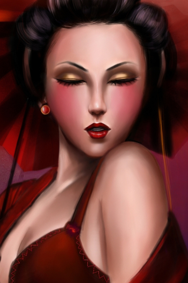 Geisha wallpaper 640x960