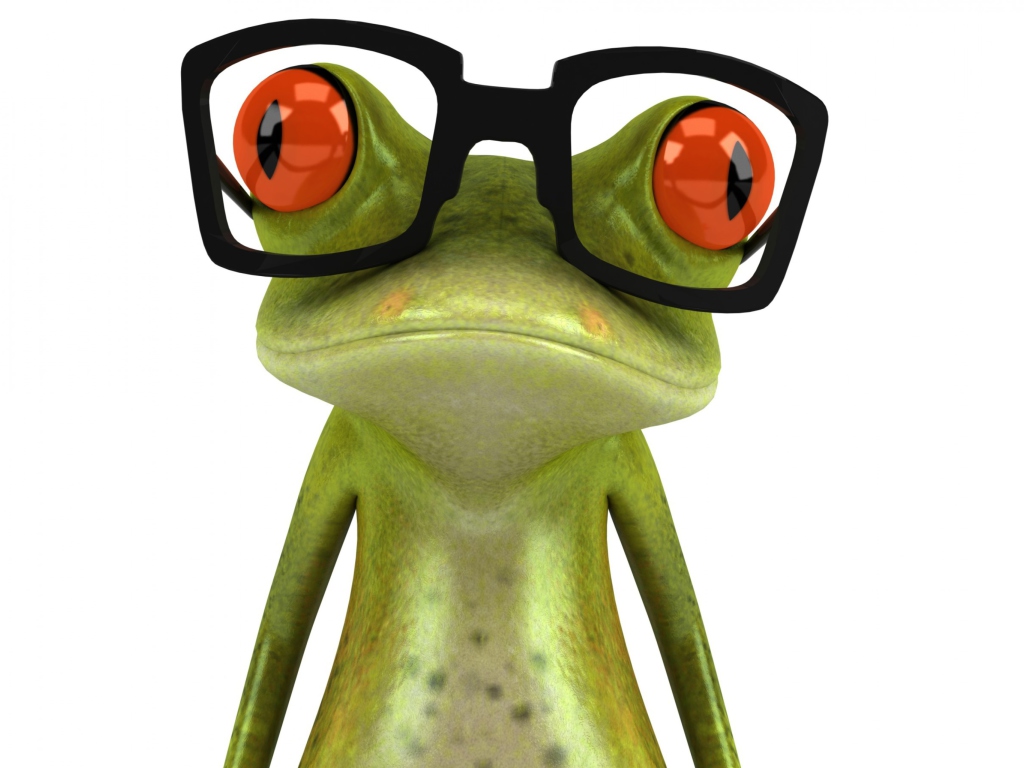 Обои 3D Frog Glasses 1024x768