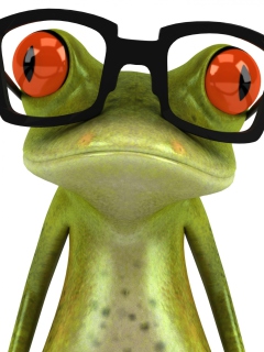 Обои 3D Frog Glasses 240x320