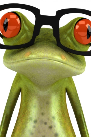 3D Frog Glasses wallpaper 320x480