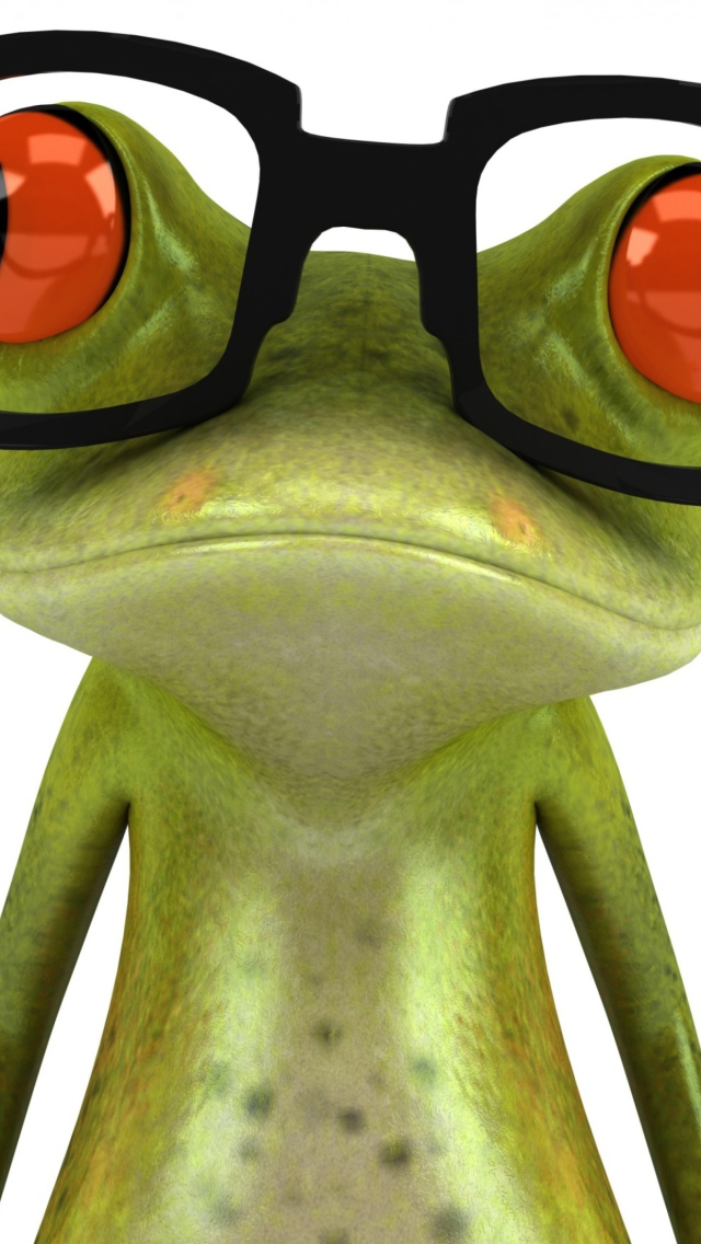 Das 3D Frog Glasses Wallpaper 640x1136