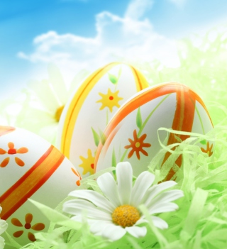 Easter Eggs And Daisies Wallpaper for Nokia 6100