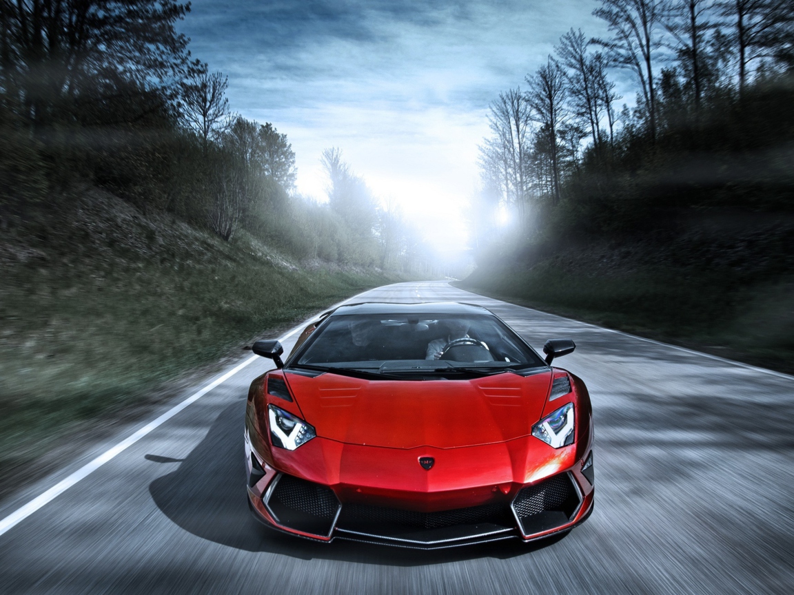 Screenshot №1 pro téma Red Lamborghini Aventador 1152x864