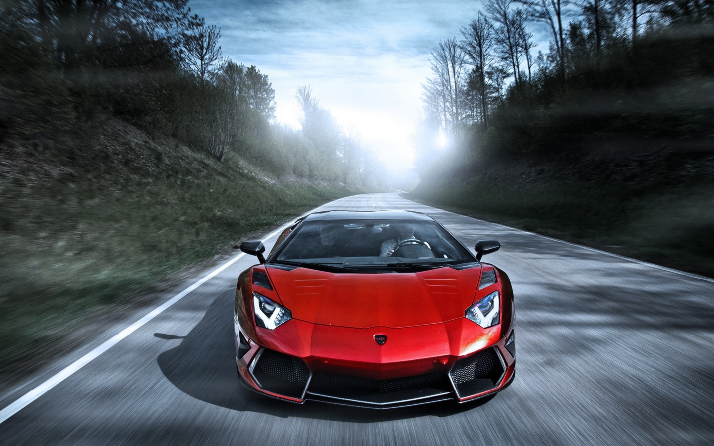 Red Lamborghini Aventador screenshot #1 1440x900