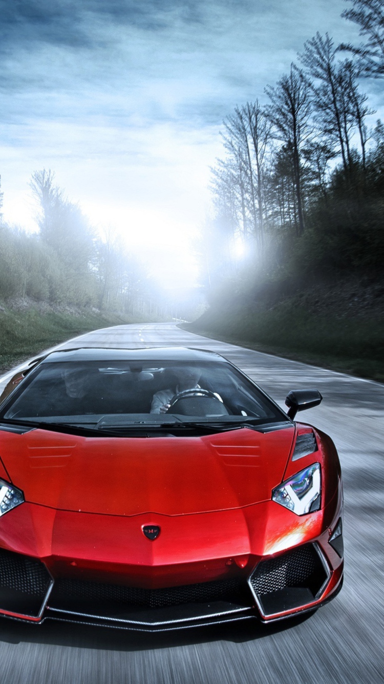 Screenshot №1 pro téma Red Lamborghini Aventador 750x1334