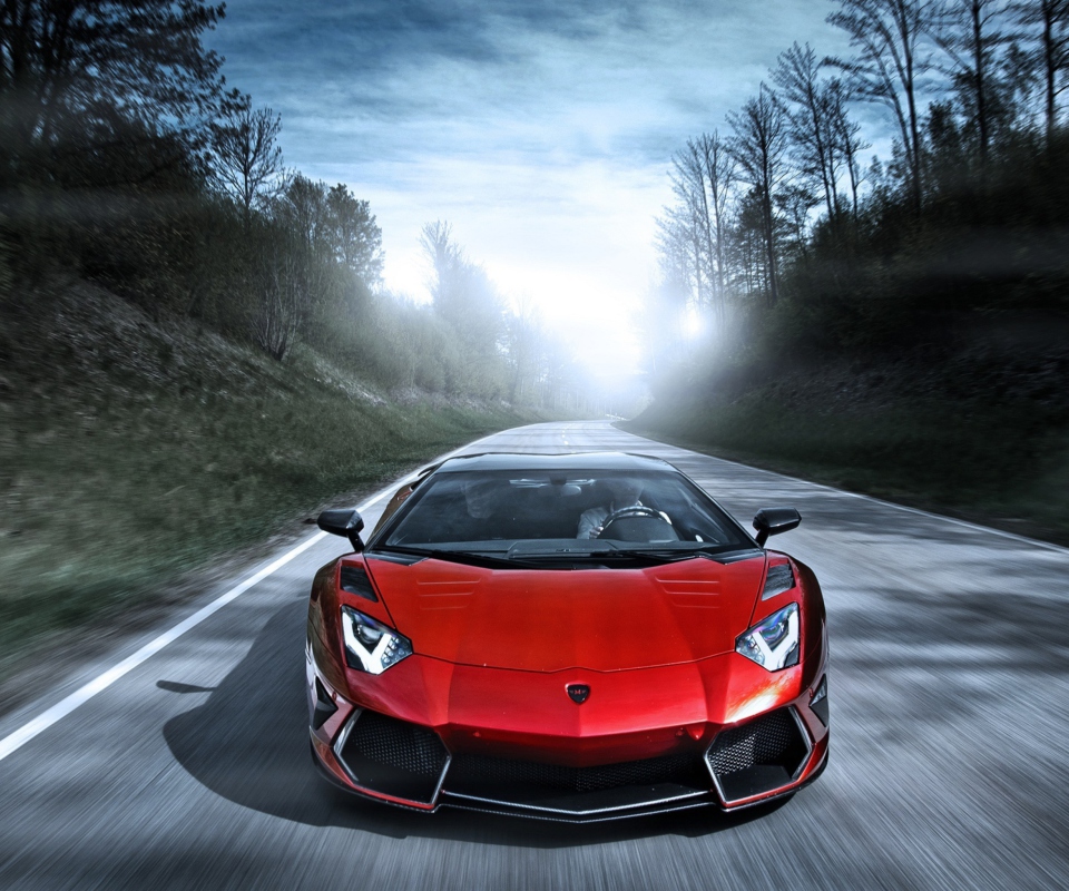 Screenshot №1 pro téma Red Lamborghini Aventador 960x800