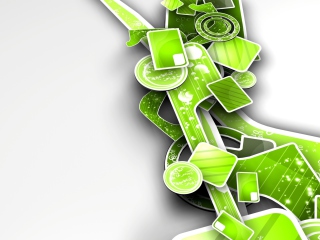 Screenshot №1 pro téma Green Abstract 3D Art 320x240