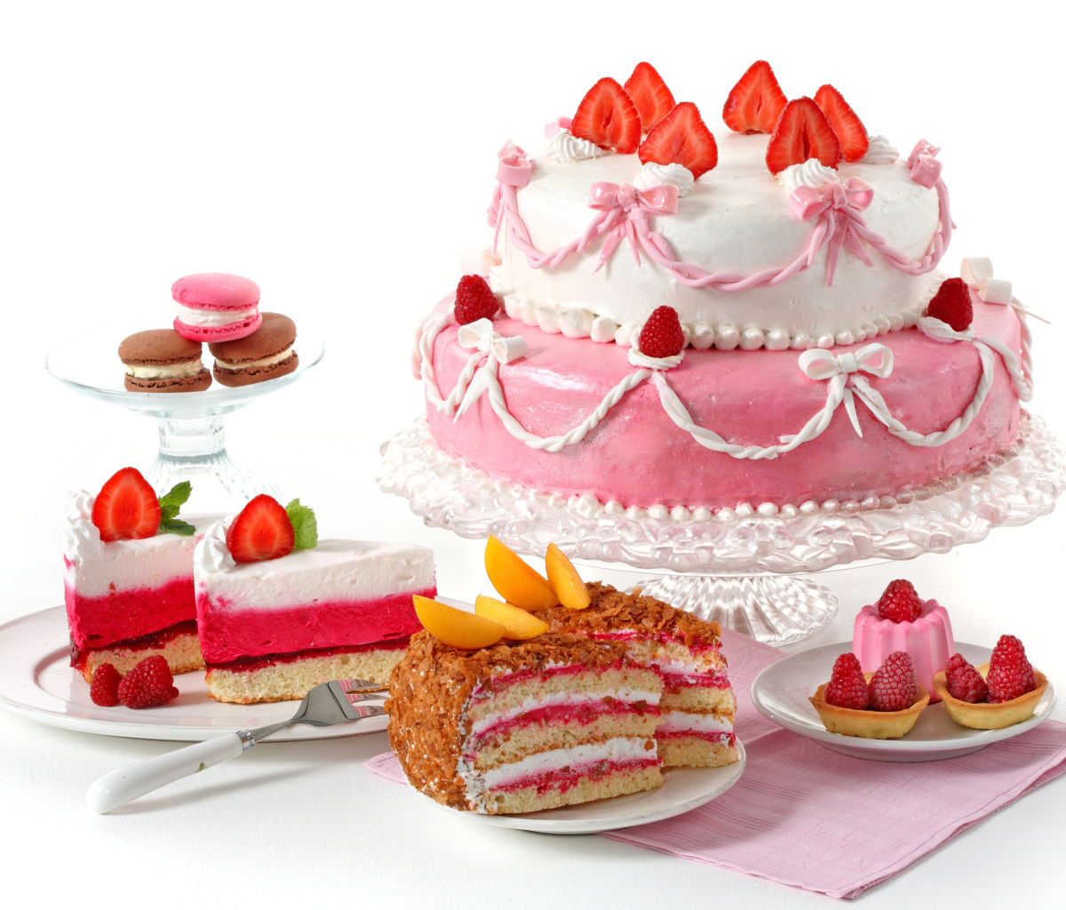 Fondo de pantalla Strawberry biscuit cake 1200x1024