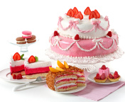 Обои Strawberry biscuit cake 176x144