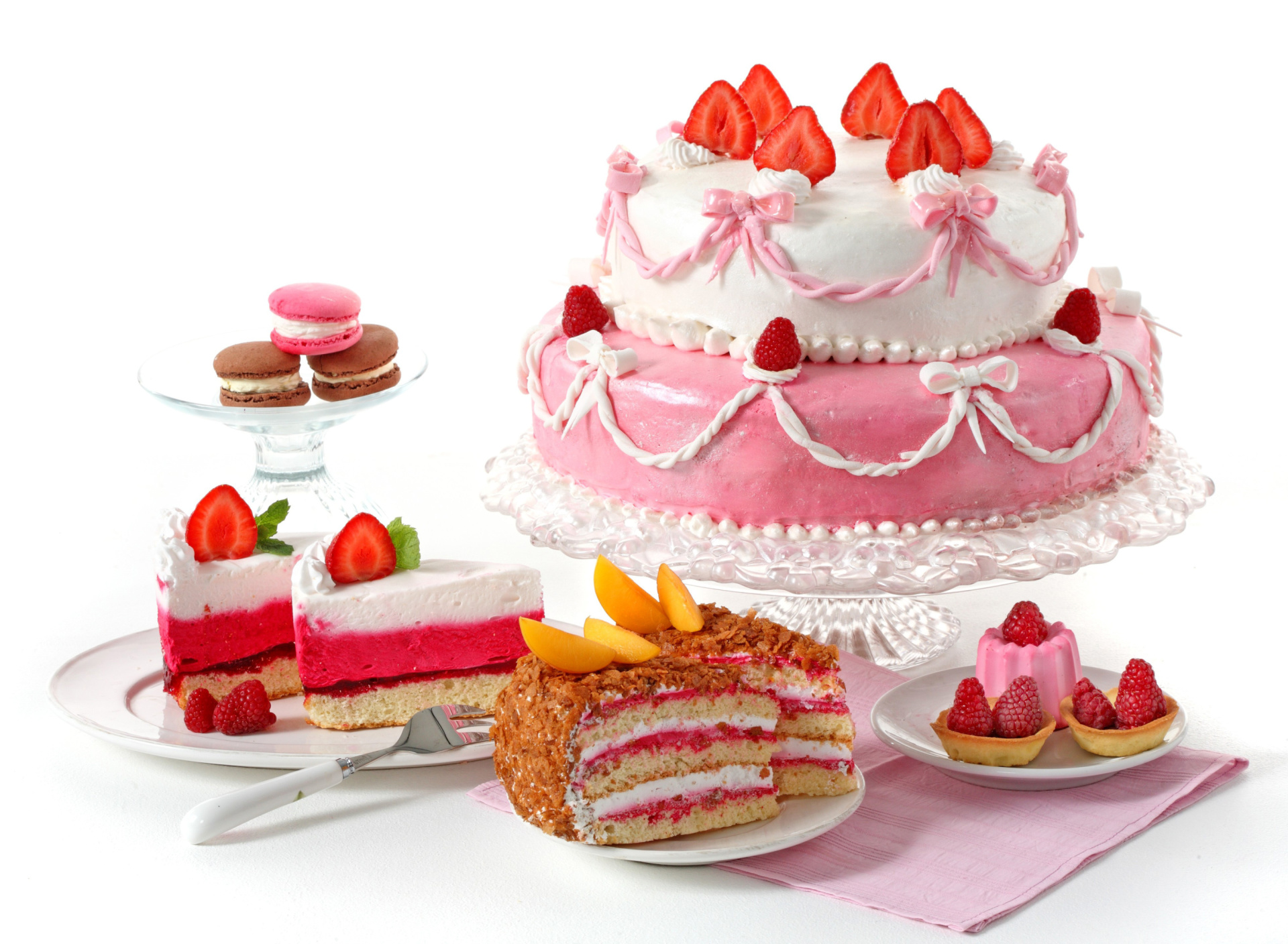 Fondo de pantalla Strawberry biscuit cake 1920x1408