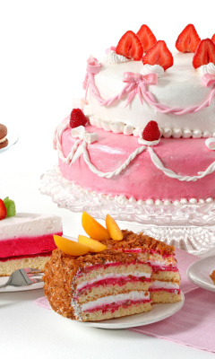 Das Strawberry biscuit cake Wallpaper 240x400