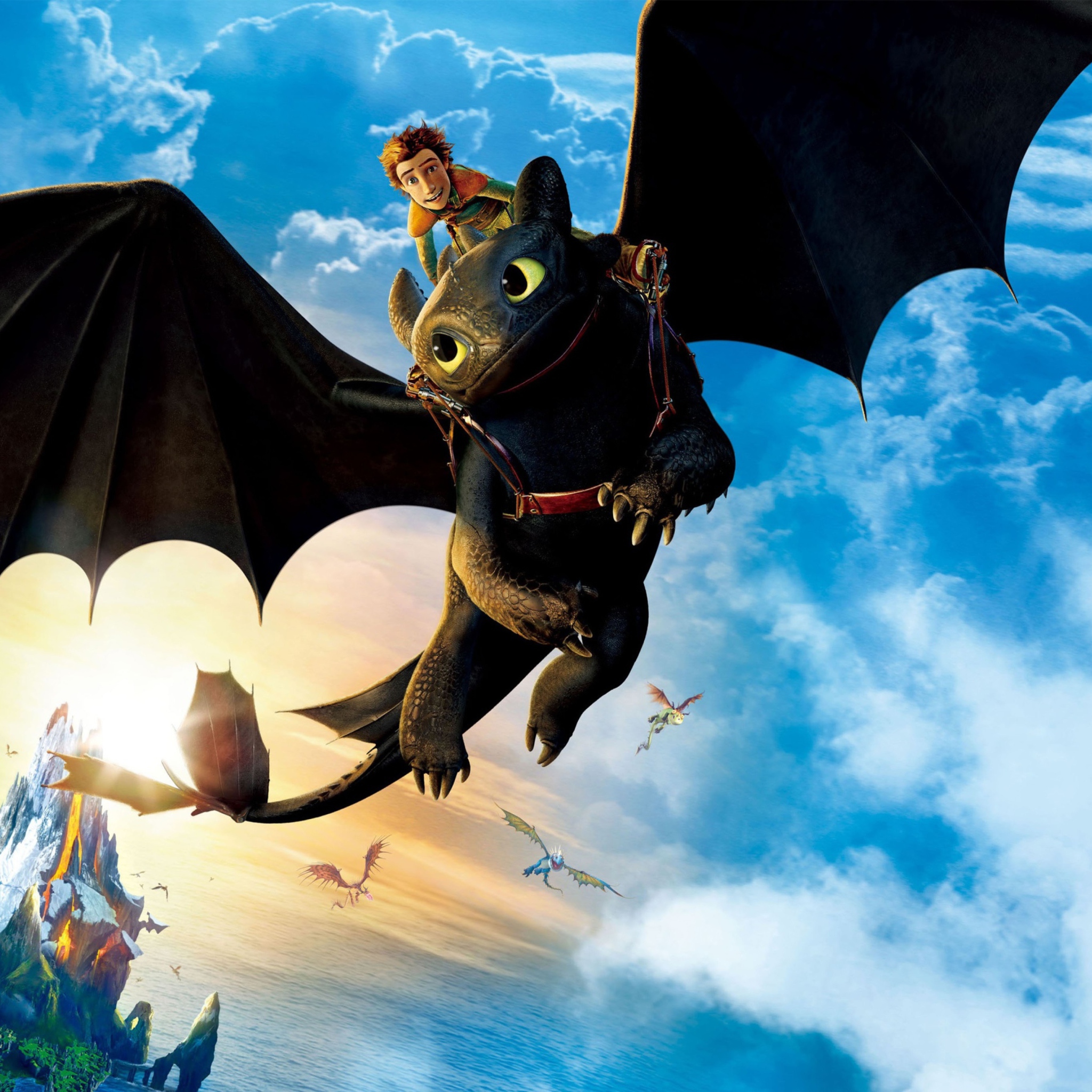 Screenshot №1 pro téma Hiccup Riding Toothless 2048x2048