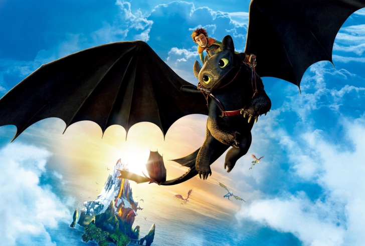 Hiccup Riding Toothless wallpaper