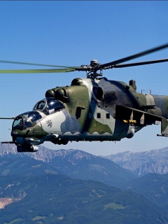 Fondo de pantalla Mil Mi 24 Hind Attack Helicopter 240x320