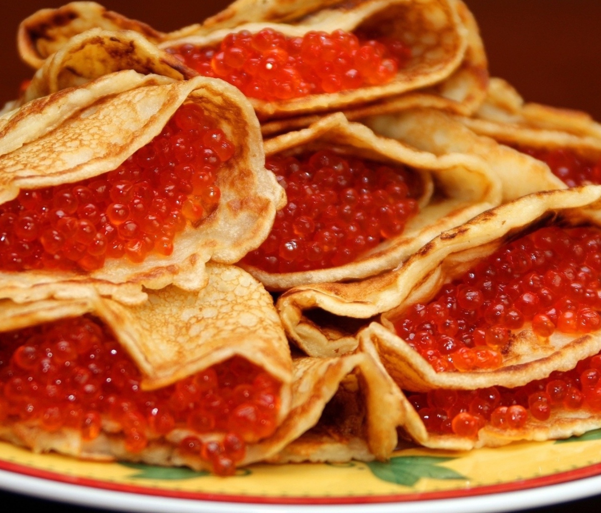 Fondo de pantalla Russian Pancakes With Caviar 1200x1024