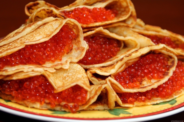 Обои Russian Pancakes With Caviar