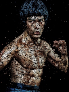 Das Bruce Lee Artistic Portrait Wallpaper 240x320