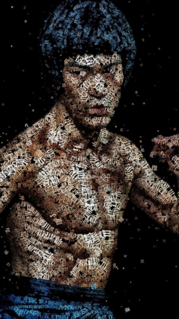 Das Bruce Lee Artistic Portrait Wallpaper 360x640