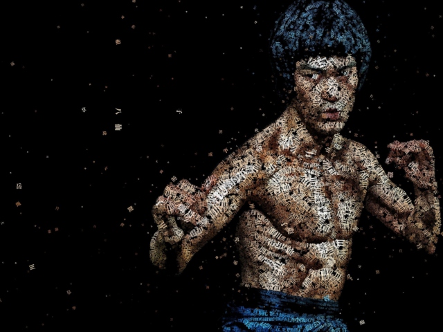 Das Bruce Lee Artistic Portrait Wallpaper 640x480