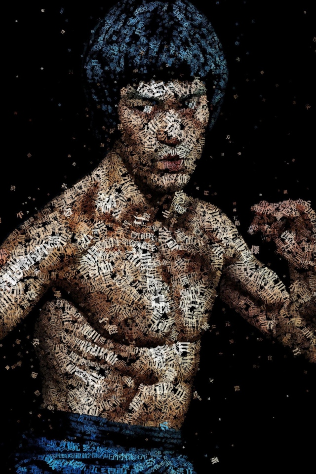 Fondo de pantalla Bruce Lee Artistic Portrait 640x960