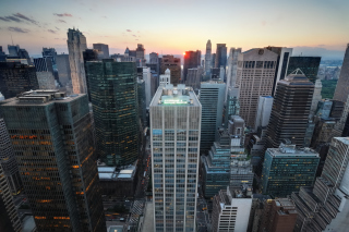 Manhattan At Sunset Background for Android, iPhone and iPad