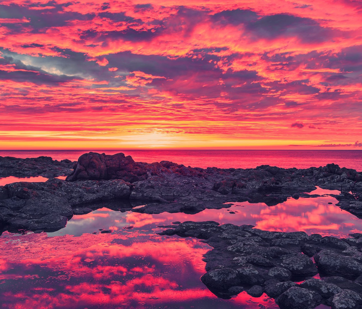 Das Breath Taking Sunset Coastline Wallpaper 1200x1024