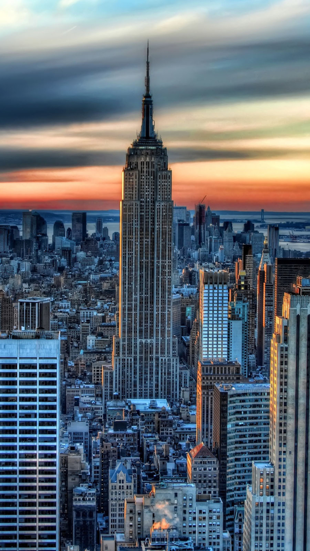 Обои Sunset In New York City 1080x1920