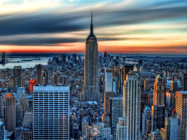 Fondo de pantalla Sunset In New York City 640x480