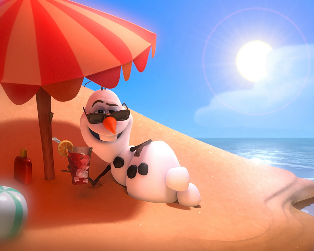 Screenshot №1 pro téma Olaf from Frozen Cartoon 1280x1024