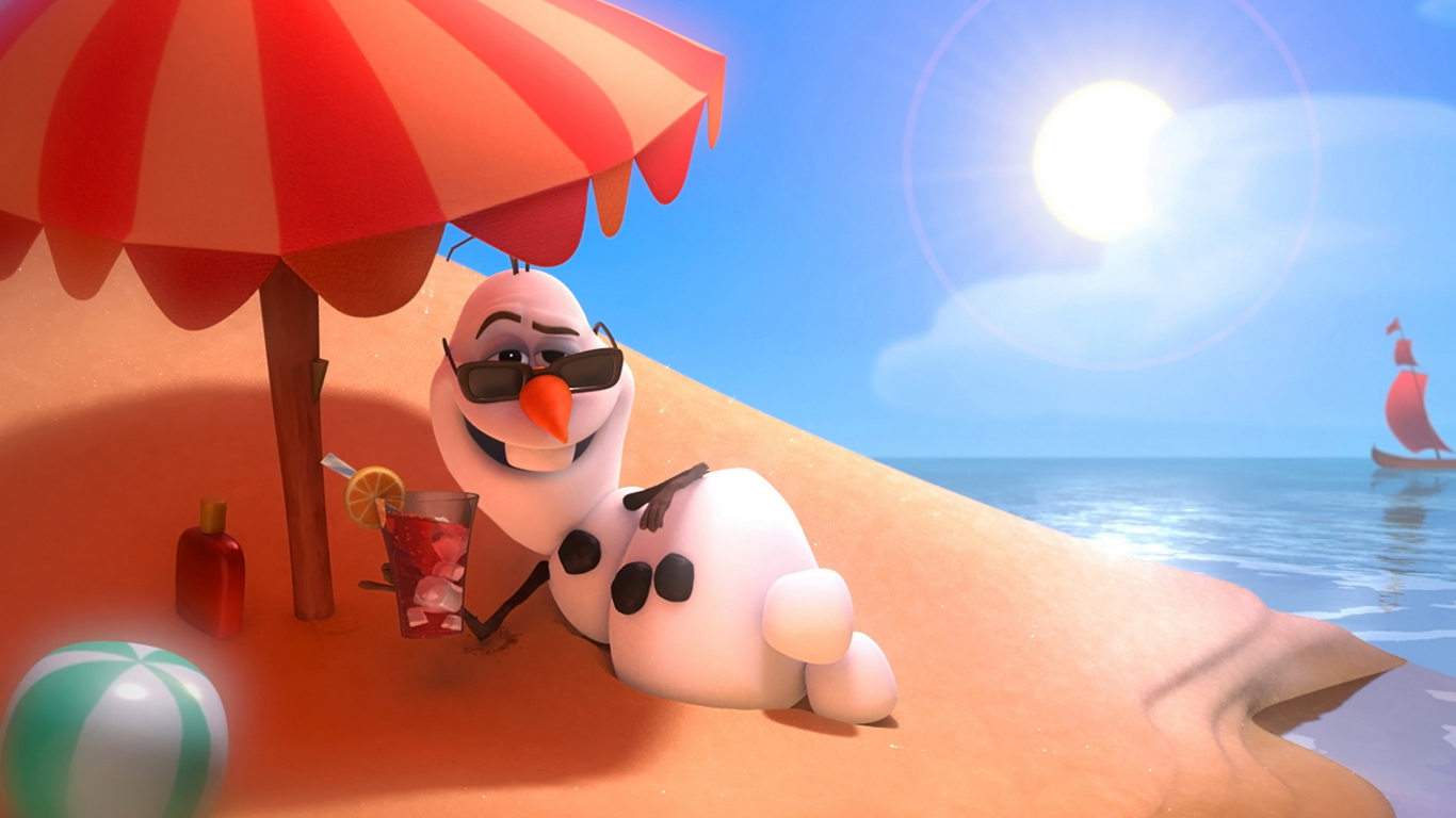 Fondo de pantalla Olaf from Frozen Cartoon 1366x768