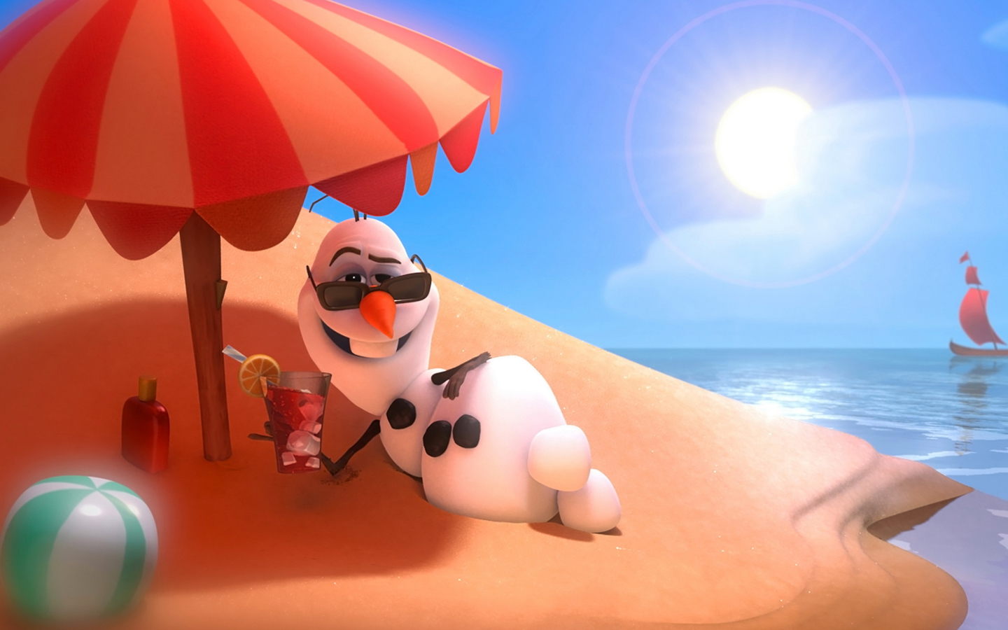 Обои Olaf from Frozen Cartoon 1440x900