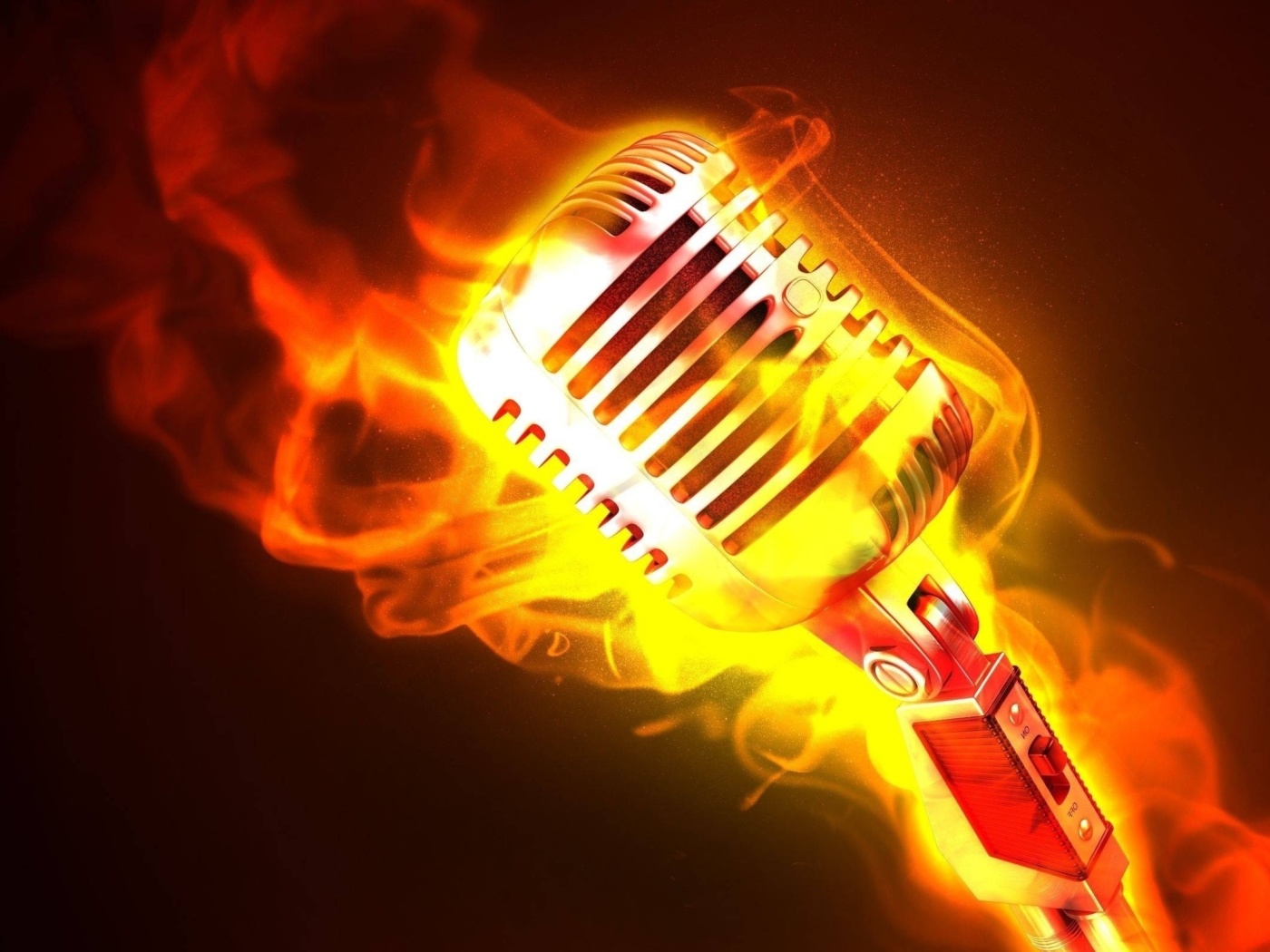 Das Microphone in Fire Wallpaper 1400x1050