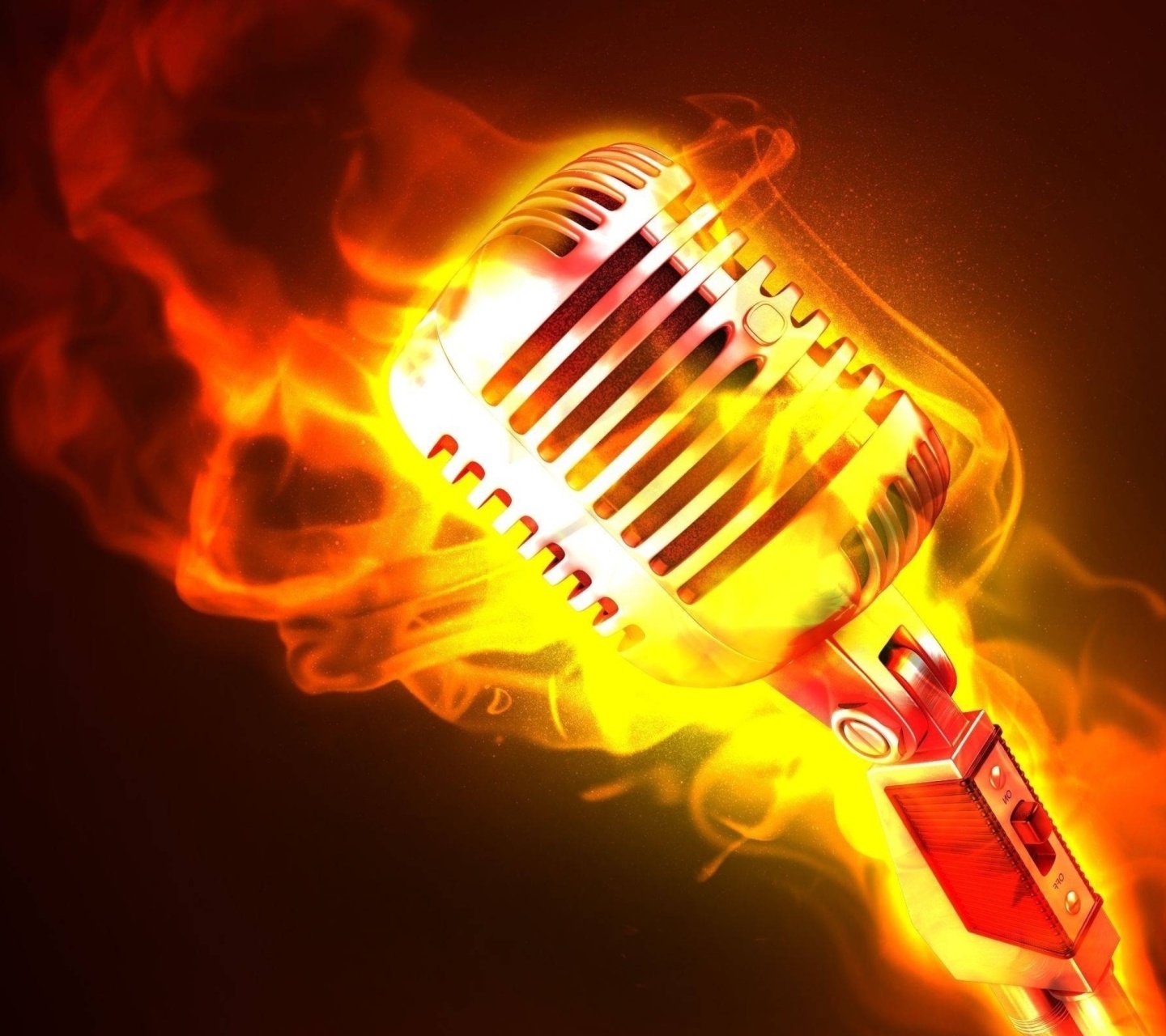Fondo de pantalla Microphone in Fire 1440x1280