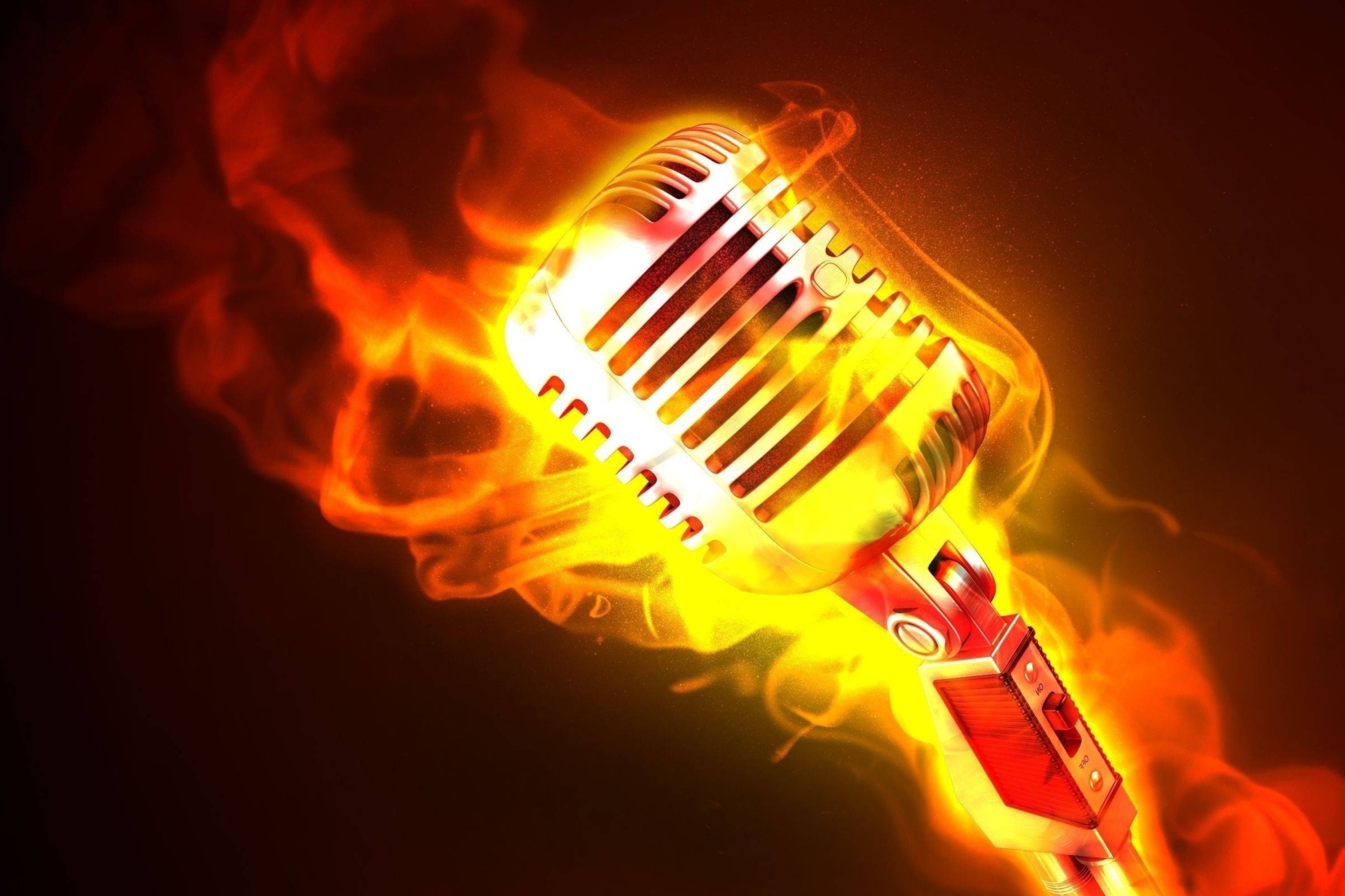 Das Microphone in Fire Wallpaper 2880x1920