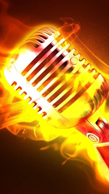 Das Microphone in Fire Wallpaper 360x640