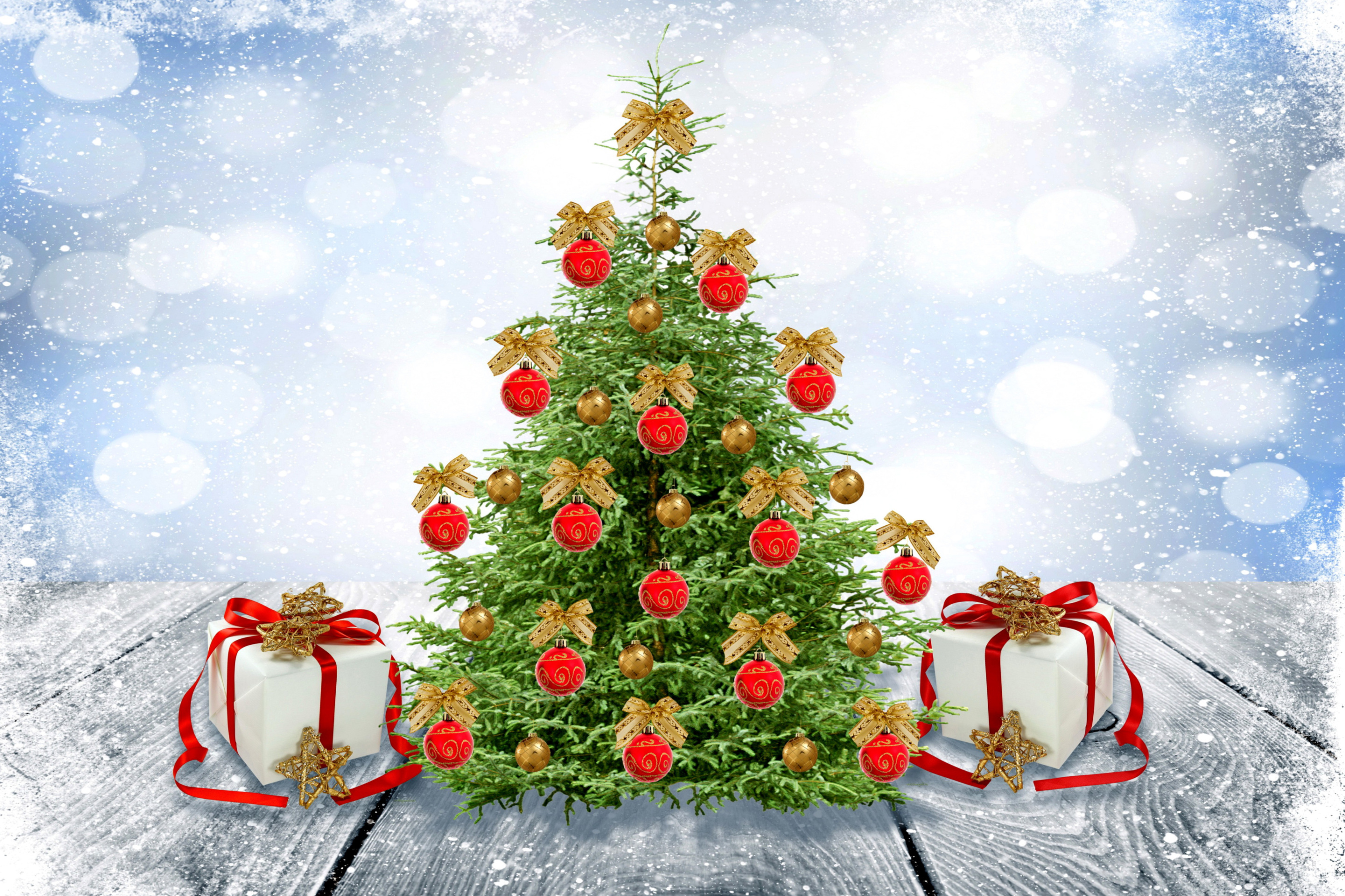 Screenshot №1 pro téma New Year Tree with Snow 2880x1920