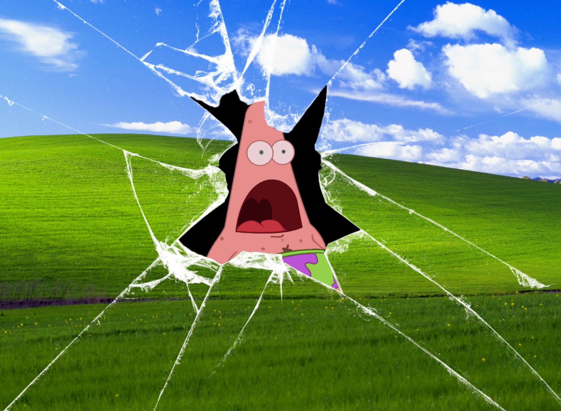 Patrick Breaking Windows wallpaper 1920x1408