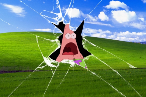 Fondo de pantalla Patrick Breaking Windows 480x320