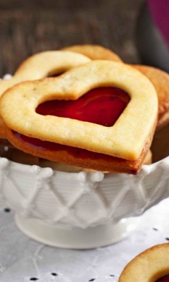 Heart Cookies wallpaper 240x400